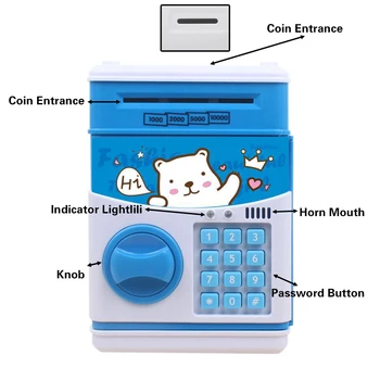 Bani de Depozitare Panda Electronice Piggy Bank ATM Parola Caseta de Bani în Numerar, Monede Caseta de Economisire Bancare în condiții de Siguranță Cutie Automata Depozit Cadou
