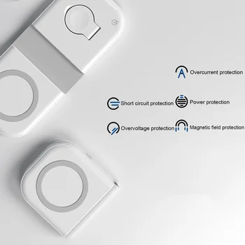 15W Magnetică Rapidă Încărcător Wireless Pentru Iphone12 Pro Max Pentru Magsafe Pliere Dublă Încărcare fără Fir Magnetic Adaptor Dispozitiv 2021