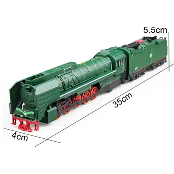1:87 Retro Tren cu Aburi, Locomotiva Diesel Aliaj Model pentru Copii de Sunet și Lumină Aliaj Trage Înapoi Tren cu Aburi Set de Jucării