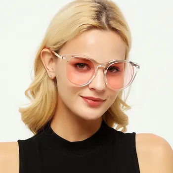 LONSY Moda Mare Rotund ochelari de Soare Femei Retro Roz Ochelari de Soare Pentru Feamle Fete lunetele De Sol Femme