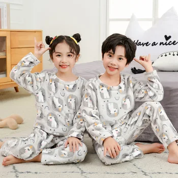 Casa de copii Haine de Toamnă Și de Iarnă Băieți Și Fete Costum Cald pentru Copii Pijamale, Haine de Acasă