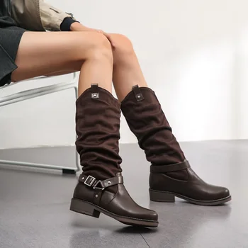 Nou Pantofi Femei Cizme pentru Iarna Rotund Deget de la picior Negru Cizme Maro