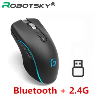 Reîncărcabilă Mouse de Calculator Modul Dual Bluetooth 4.0 +2.4 Ghz Wireless Mause 2400 DPI Optic Gaming Mouse Gamer Soareci pentru Laptop PC