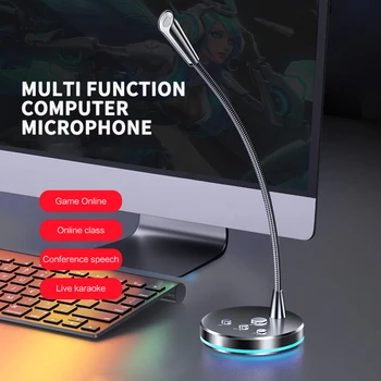Noi W33 Microfon Desktop-ul Calculatorului 360° Ajusta în mod Liber Microfon Joc Conferinta Live Chat-ul de Înregistrare, cu Fir USB Pentru PC, Laptop