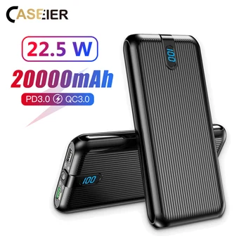 CASEIER PD 3.0 22.5 W Power Bank 20000mAh Încărcare Rapidă Ecran LED Display 20000 mAh de Mare Capacitate Încărcător Portabil Pentru Xiaomi