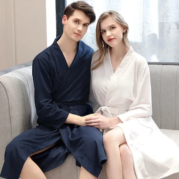 Cupluri Kimono Japonez Yakata Haine pentru Femei Oriental Iubitor Solid Pijamale Pijamale Cardigan Subțire Halat de baie iute Uscat Rochie de Om