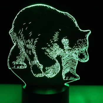 3D LED Lumina de Noapte Urs Polar cu 7 Culori deschise pentru Decorațiuni interioare Lampa de Vizualizare Uimitoare Iluzie Optică Minunat