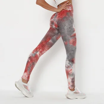 Cerneală Tie-dye Fitness Yoga Pantaloni Femei Colorate de calitate Zăbrele Sport Funcționare Glezna-lungime Pantaloni femei Strans Yoga Jambiere
