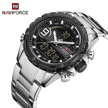 NAVIFORCE Brand Bărbați Ceas de Moda Cronograf Ceasuri Sport Ceas Analogic Digital apă până la 3atm rezistent la apă Ceas de mana Dual Display de Cuarț