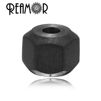 REAMOR 316l din Oțel Inoxidabil Hexagon CNC de Taiere de Precizie, Șirag de mărgele de Aur/Negru Placat cu 1.8 mm Gaură Mică DIY Margele pentru a Face Bijuterii