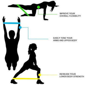 XC Set Complet 4/6 Benzile de Rezistență Elastic 50cm Exercițiu de Antrenament de Yoga Latex Bucla Banda de Cauciuc, Benzi de Yoga, Pilates, Echipamente de Fitness