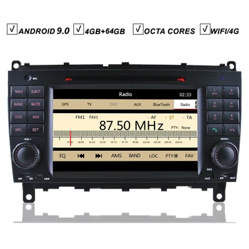 7 Inch cu DVD Auto GPS Player Android 10 Pentru Mercedes Benz W209 CLK CLS W219 Radio 4GB+64GB BT Intrare Camera Wifi Sat Navi Stereo, DAB