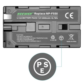 Neewer 2600mAh Sony NP-F550/570 de Înlocuire a Bateriei pentru Sony HandyCams și alte LED-uri de Pe Camera Video, Lumini Care Utilizează NP-F550