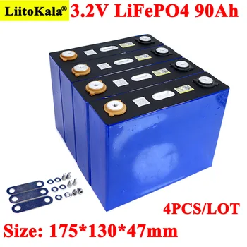 4buc/lot 3.2 v 90Ah LifePo4 baterie litiu 270A 3C mare de scurgere pentru diy 12V 24V, Invertor Solar Electric Vehicul c se aplică pe coș de golf